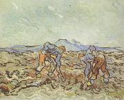 Vincent Van Gogh Peasants Lifting Potatoes (nn04) France oil painting reproduction